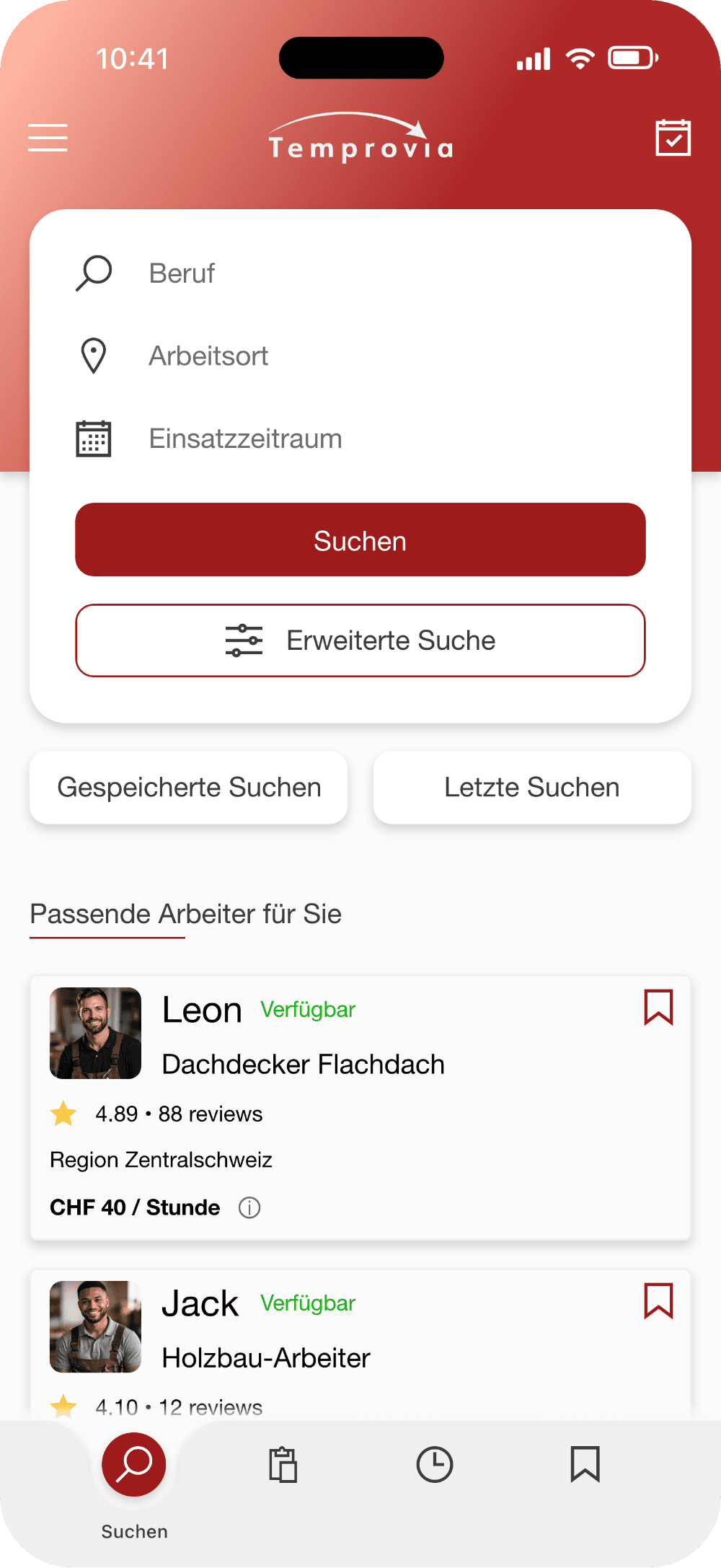 Temprovia app preview